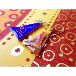 cloisonne triangle earrings