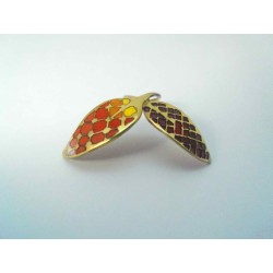 Plique a jour enamel leaf pendant