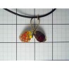 Plique a jour enamel leaf pendant