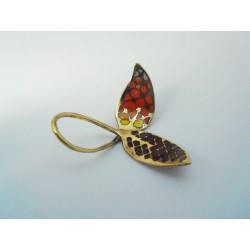 Plique a jour enamel leaf pendant