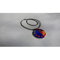 Blue-dial enamel pendant