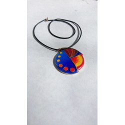 Blue-dial enamel pendant