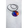 Blue-dial enamel pendant